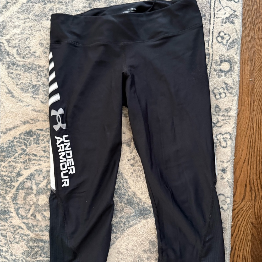 Under Armour Womens Cropped Compression Black Running Pants